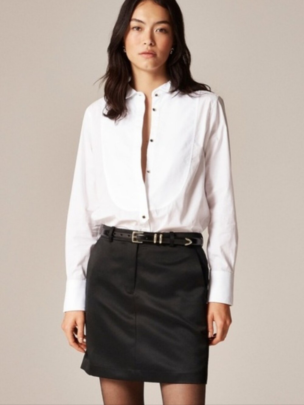 J Crew Jules tuxedo shirt in cotton poplin CP642 Size 0 NWT